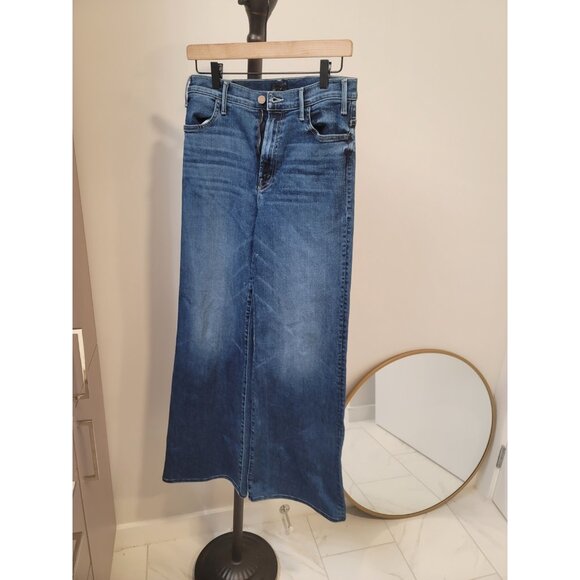 Mother Denim - MOTHER The Hustler Roller Heel High Rise Wide Leg Jeans Women's Size 29 Blue
